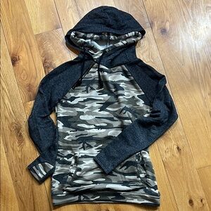 Camouflage and Gray Hoodie